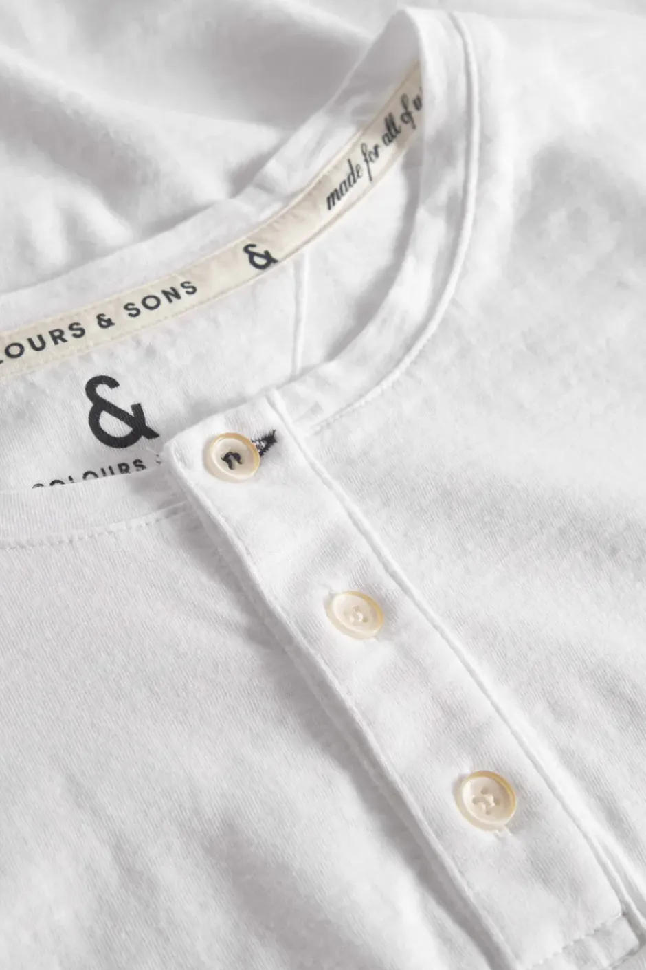 T-Shirts & Polos|Longsleeves*Colours & Sons Basic Henley - White