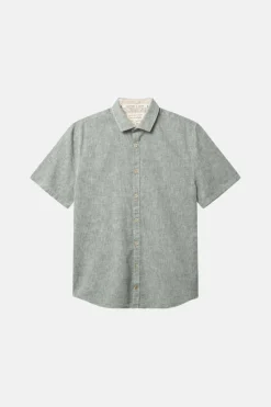 Hemden*Colours & Sons Basic Leinen Hemd Kurzarm - Sage