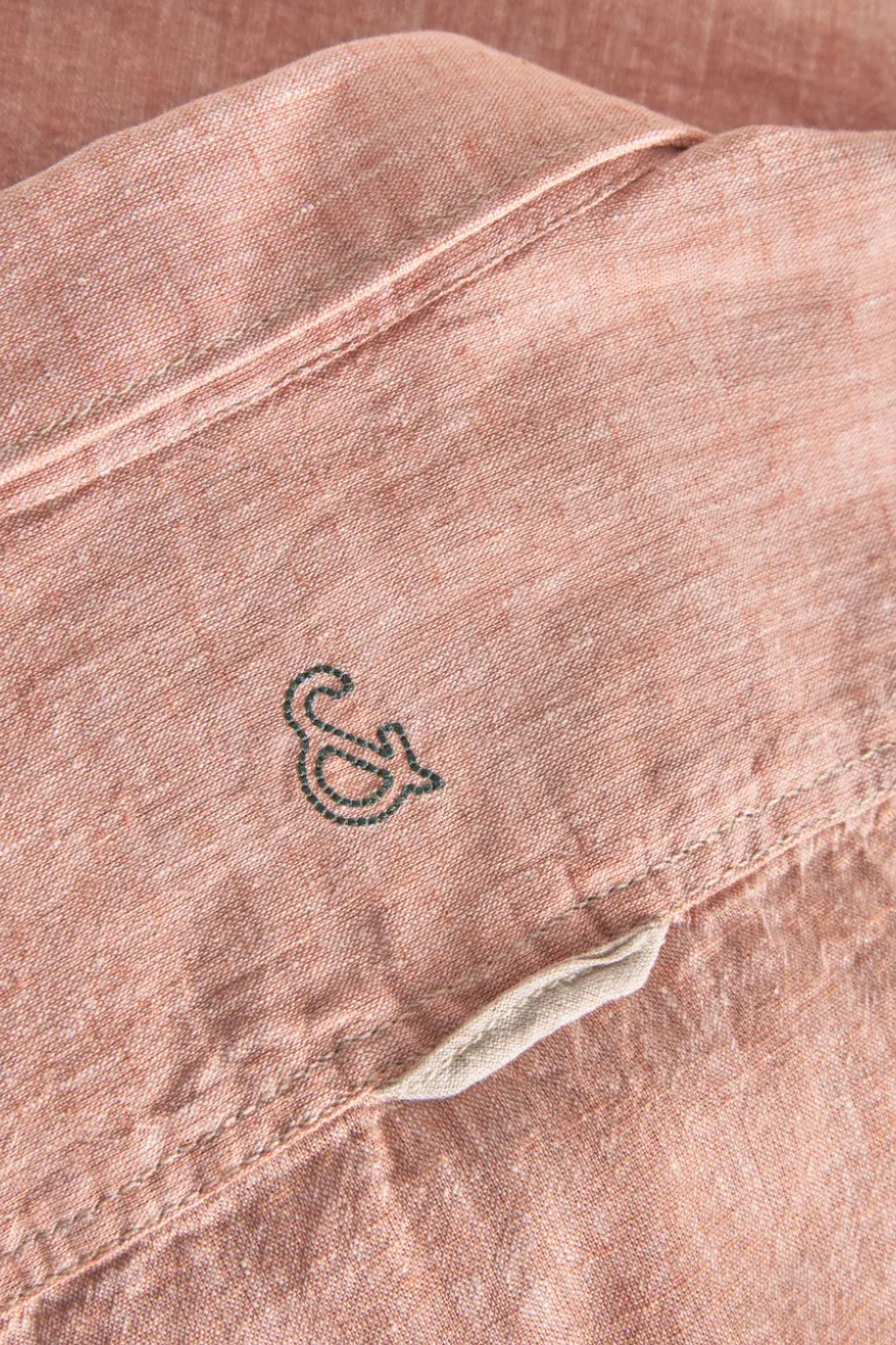 Hemden*Colours & Sons Basic Leinen Hemd Kurzarm - Sienna