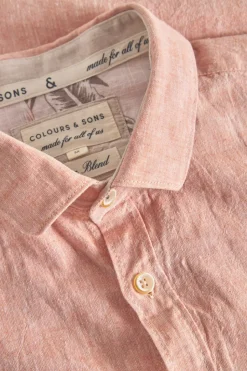 Hemden*Colours & Sons Basic Leinen Hemd Kurzarm - Sienna