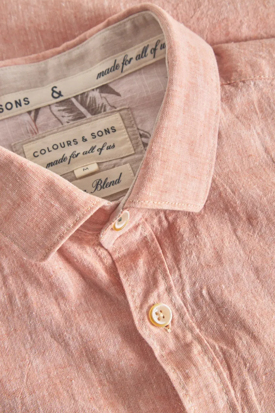 Hemden*Colours & Sons Basic Leinen Hemd Kurzarm - Sienna