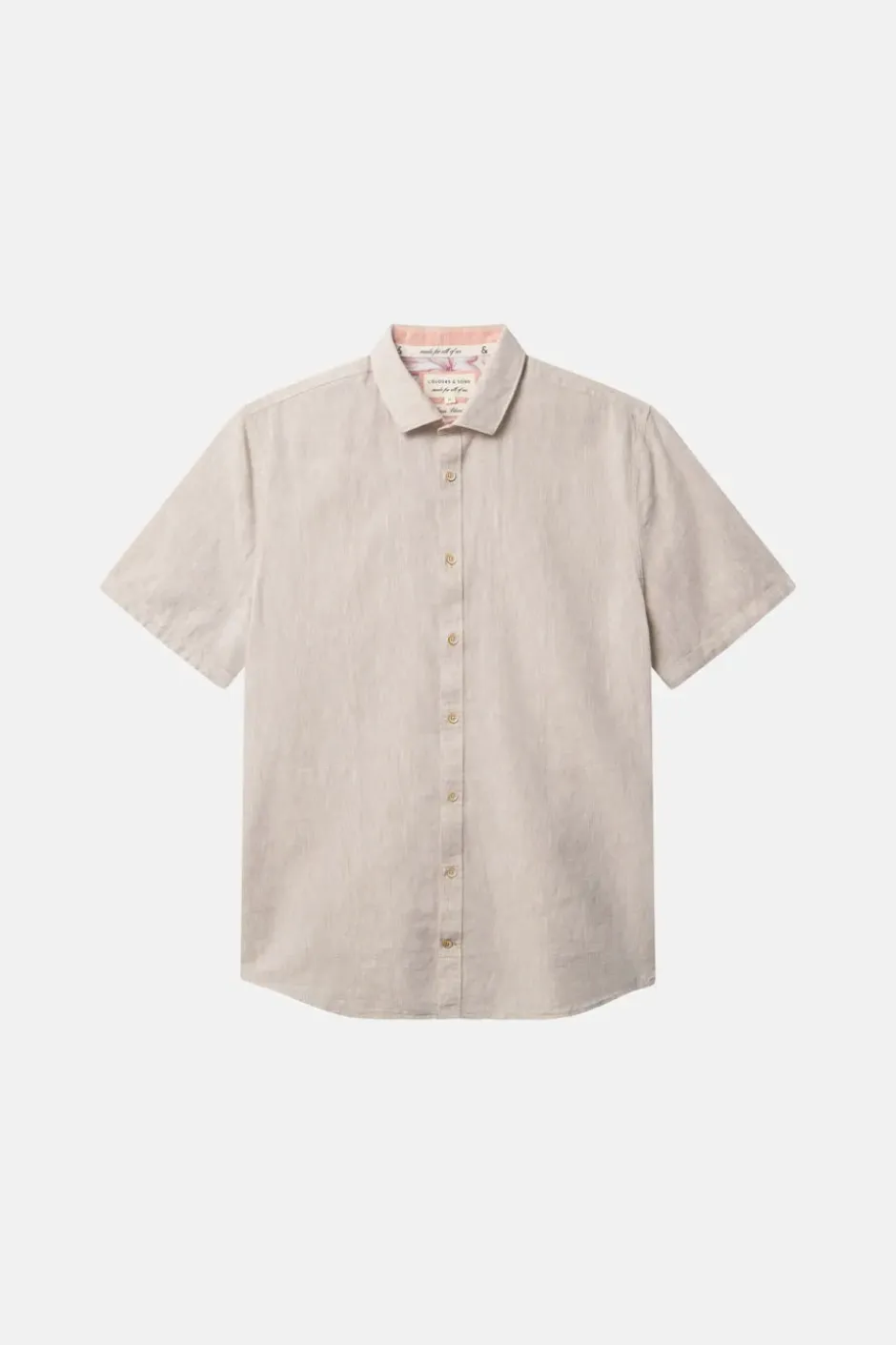 Hemden*Colours & Sons Basic Leinen Hemd Kurzarm - Tent