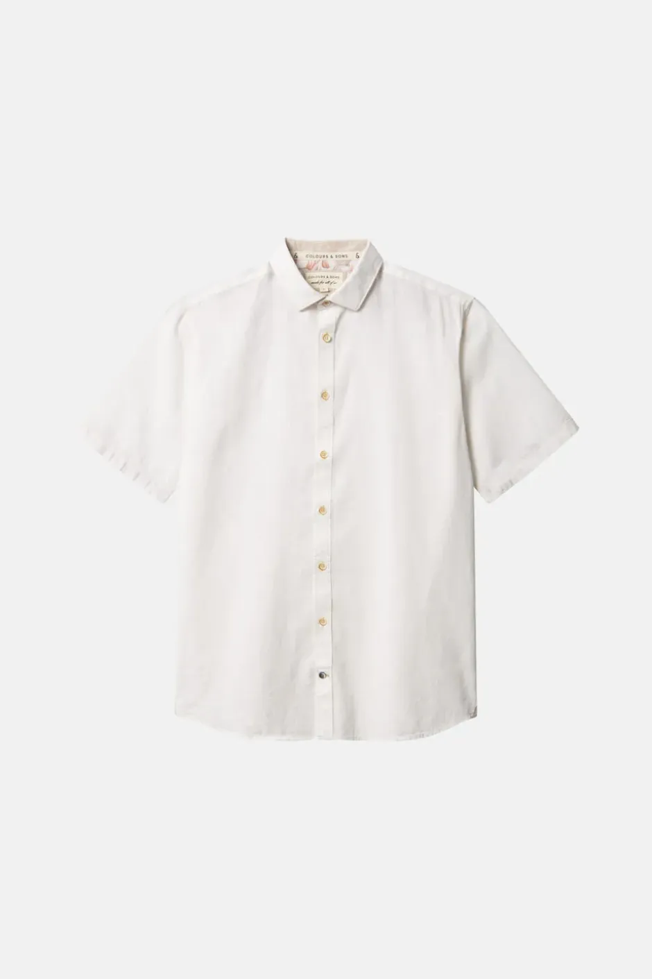 Hemden*Colours & Sons Basic Leinen Hemd Kurzarm - White