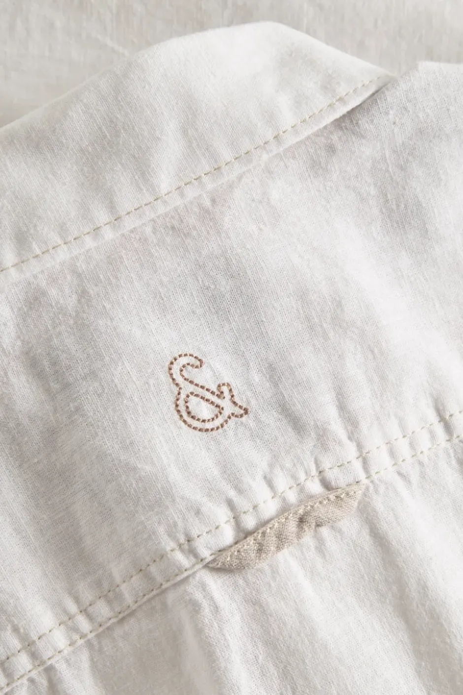 Hemden*Colours & Sons Basic Leinen Hemd Kurzarm - White