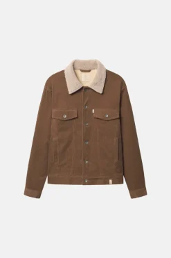 Jacken*Colours & Sons Cord Trucker Jacke-Fellkragen - Soil