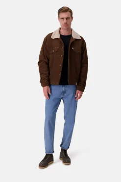 Jacken*Colours & Sons Cord Trucker Jacke-Fellkragen - Soil