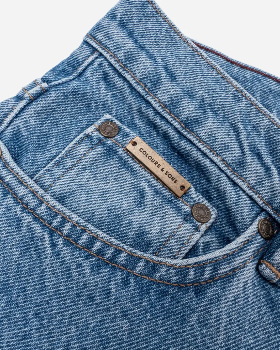 Jeans*Colours & Sons Denim Cropped Stretch - Washed Blue