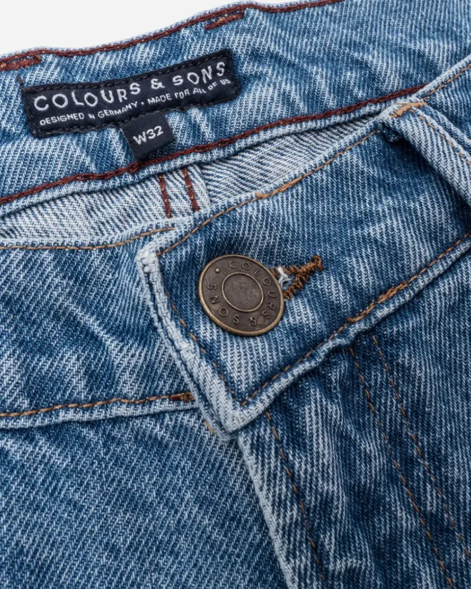 Jeans*Colours & Sons Denim Cropped Stretch - Washed Blue