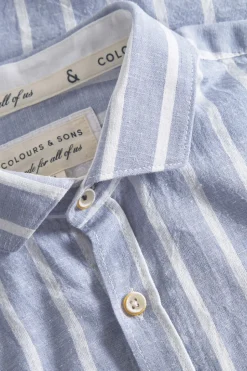 Hemden*Colours & Sons Hemd gestreift Leinenmischung - Denim Stripes