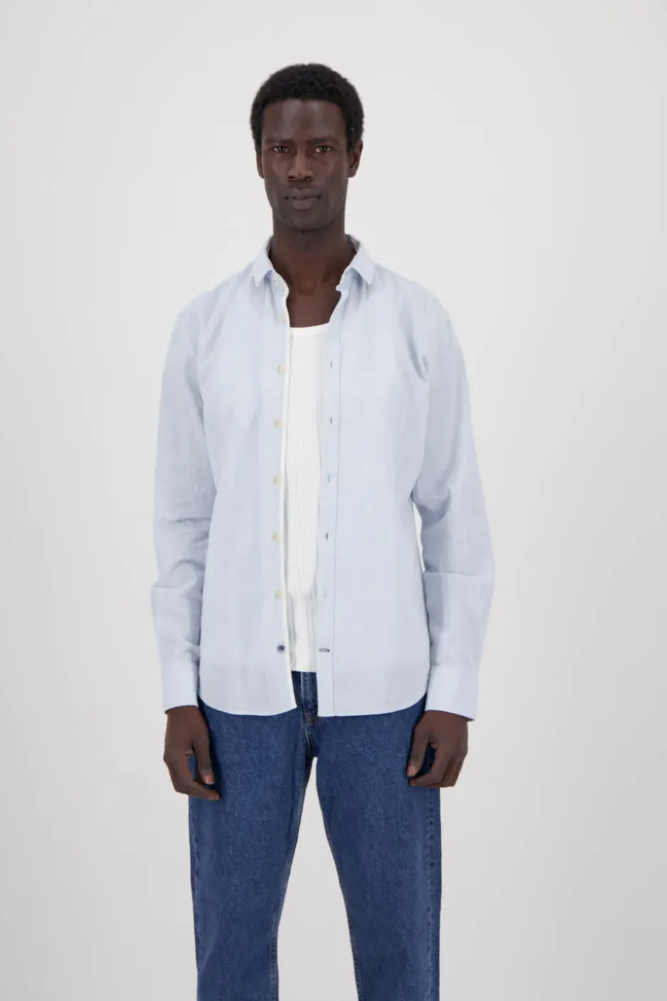 Hemden*Colours & Sons Hemd Leinen Blend - Sky