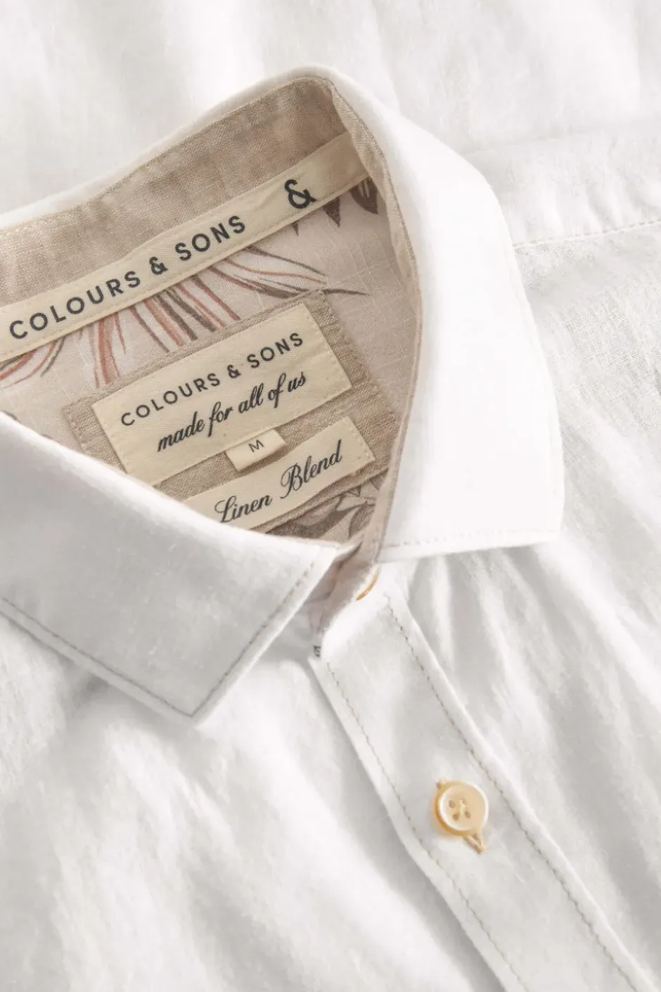 Hemden*Colours & Sons Hemd Leinen Blend - White