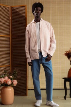 Hemden*Colours & Sons Hemd Oxford Stripes - Salmon Stripes