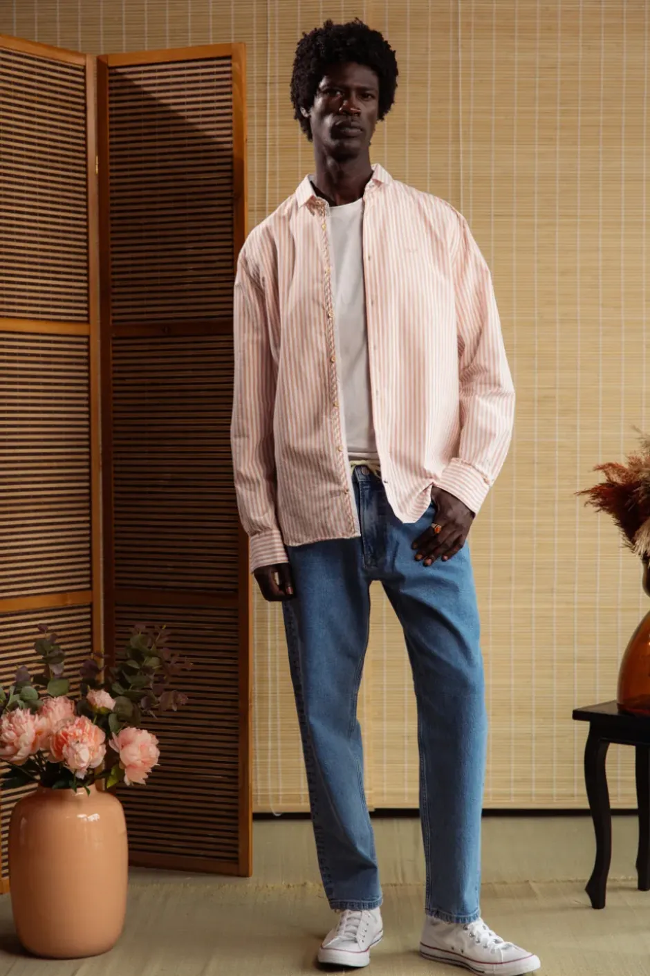 Hemden*Colours & Sons Hemd Oxford Stripes - Salmon Stripes