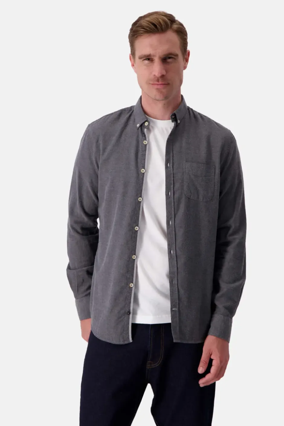 Hemden|Hemden*Colours & Sons Hemd Twill Basic - Anthracite