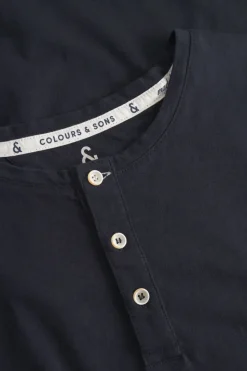 T-Shirts & Polos|Longsleeves*Colours & Sons Henley Shirt Slub - Anthracite
