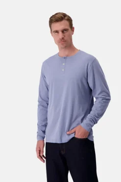 T-Shirts & Polos|Longsleeves*Colours & Sons Henley Shirt Slub - Denim