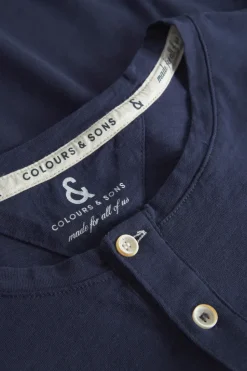 T-Shirts & Polos|Longsleeves*Colours & Sons Henley Shirt Slub - Navy
