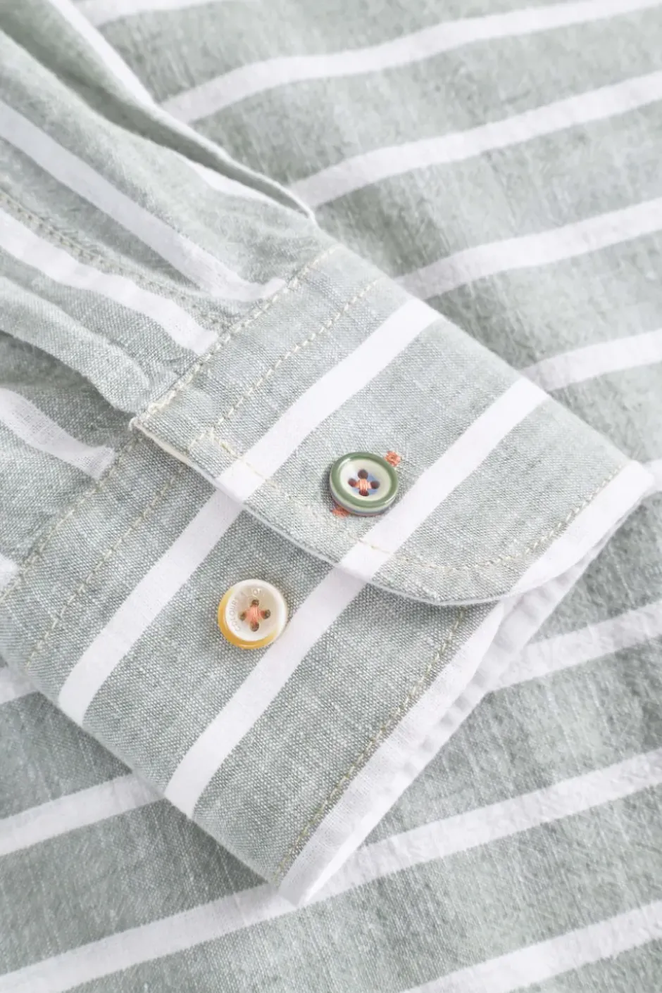 Hemden*Colours & Sons Linen Shirt striped - Wasabi Stripes
