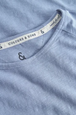 T-Shirts & Polos|Longsleeves*Colours & Sons Longsleeve Slub - Denim