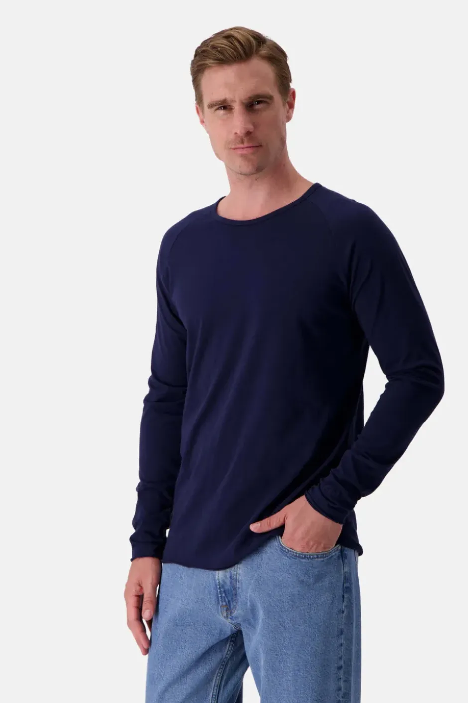 T-Shirts & Polos|Longsleeves*Colours & Sons Longsleeve Slub - Navy