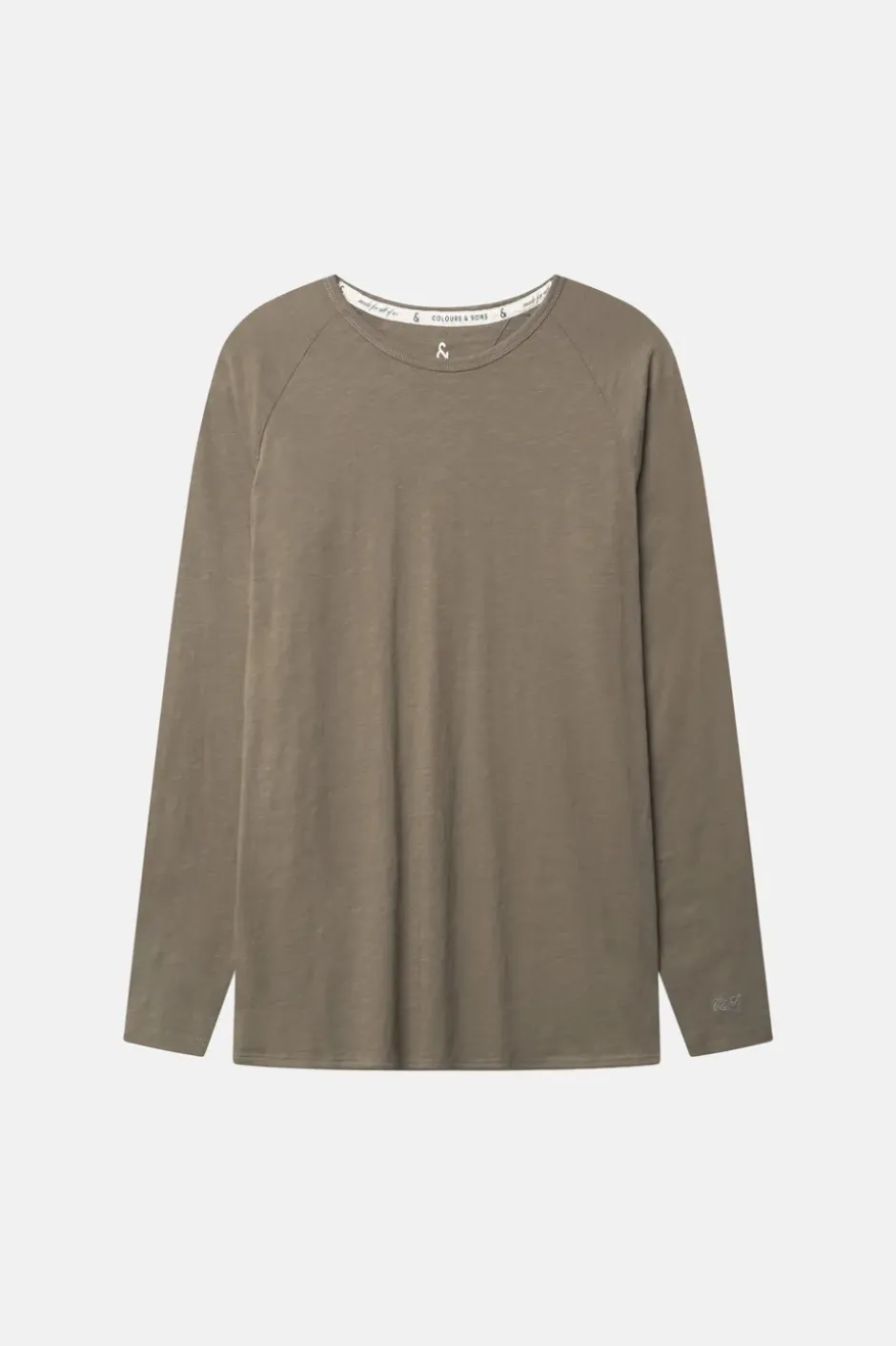 T-Shirts & Polos|Longsleeves*Colours & Sons Longsleeve Slub - Olive