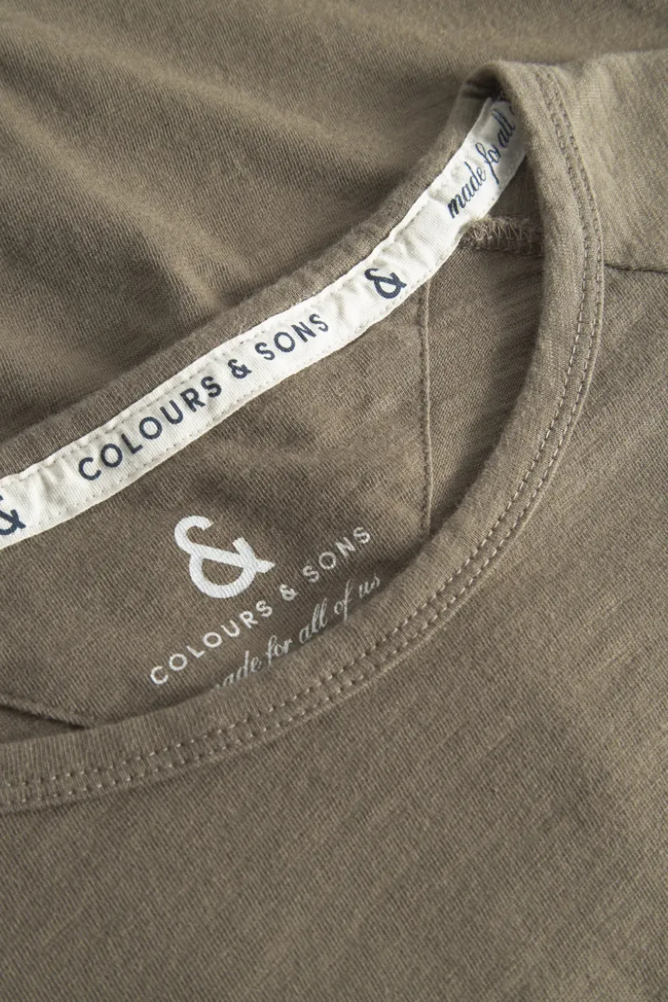T-Shirts & Polos|Longsleeves*Colours & Sons Longsleeve Slub - Olive
