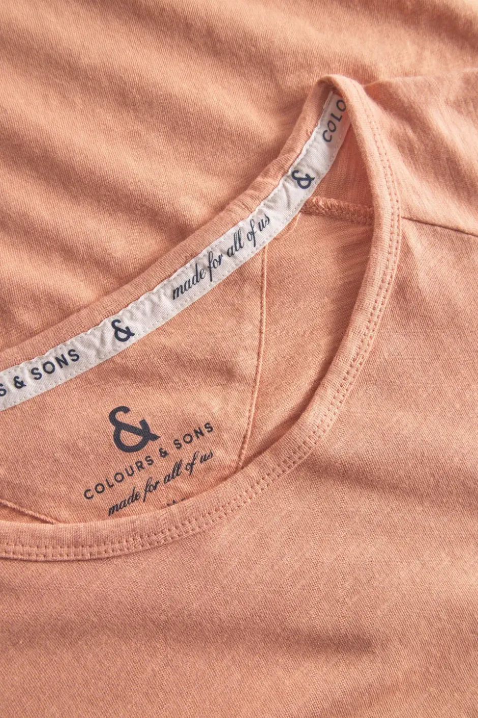 T-Shirts & Polos|Longsleeves*Colours & Sons Longsleeve Slub - Peach