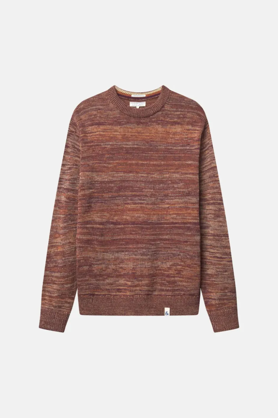 Pullover*Colours & Sons Mouline Pullover - Mahogany Mouliné