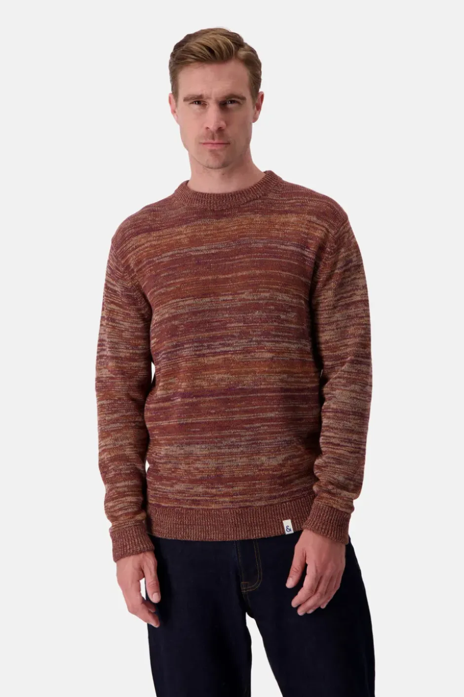 Pullover*Colours & Sons Mouline Pullover - Mahogany Mouliné