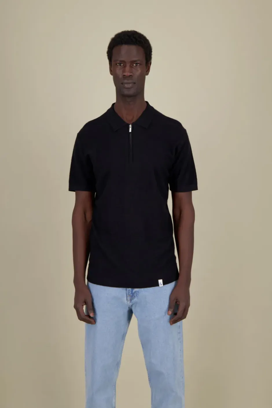 T-Shirts & Polos*Colours & Sons Polo Leinen Blend - Black