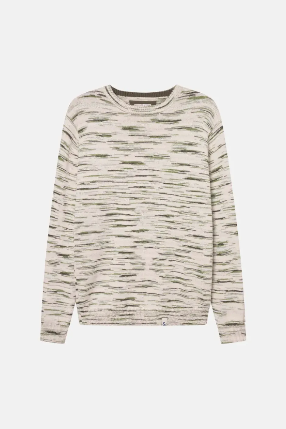 Pullover*Colours & Sons Roundneck-Space Dyed - Green Combo