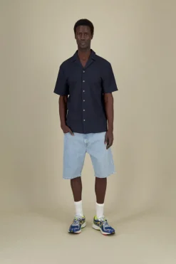Hemden*Colours & Sons Shirt Seersucker Solid - Navy