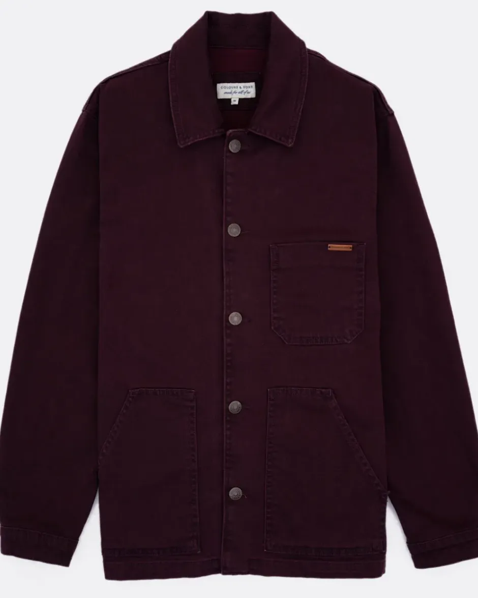 Jacken*Colours & Sons Worker Jacket Coloured Denim - Port Wine