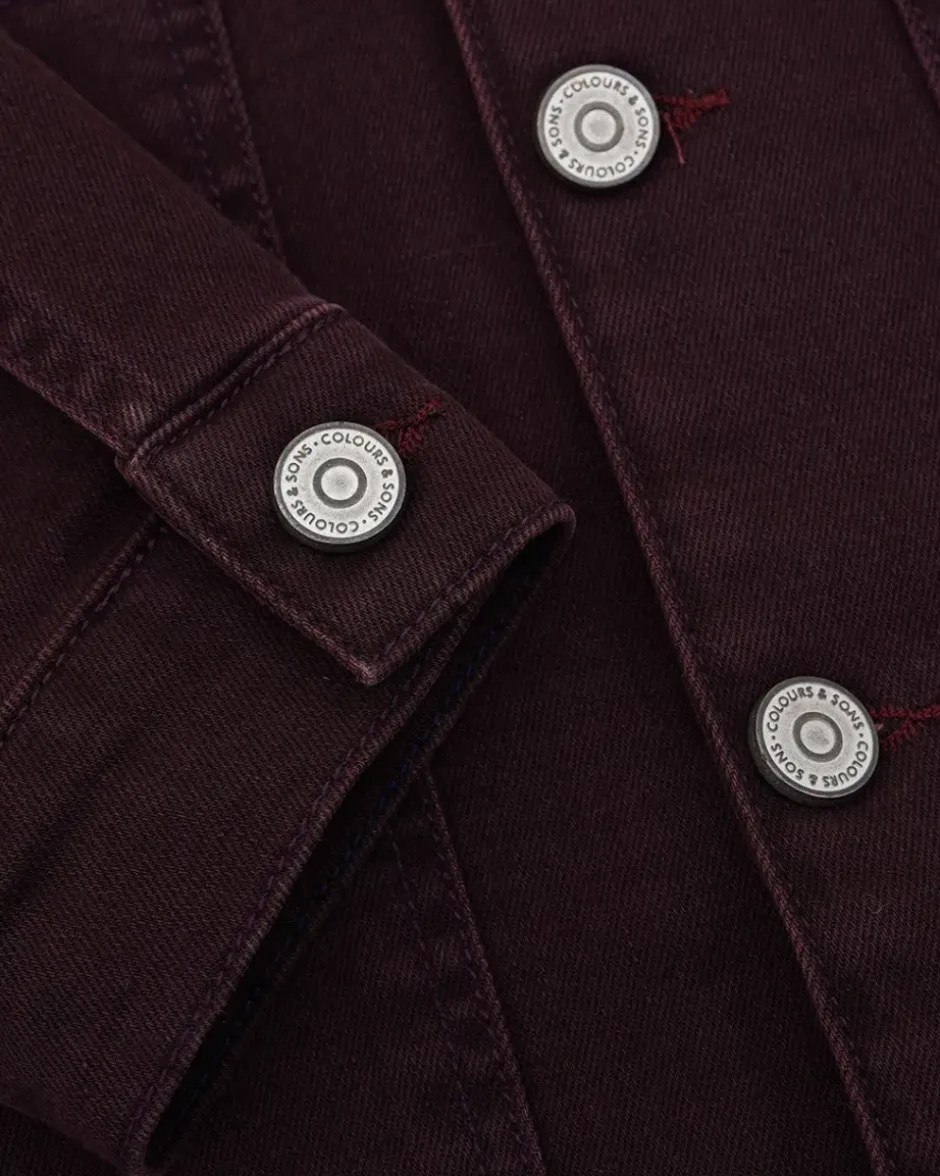 Jacken*Colours & Sons Worker Jacket Coloured Denim - Port Wine