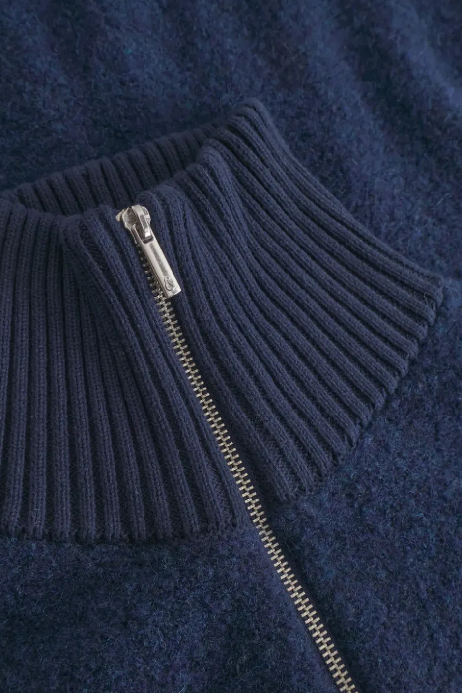 Pullover*Colours & Sons Zip Strickjacke-Bouclé - Navy
