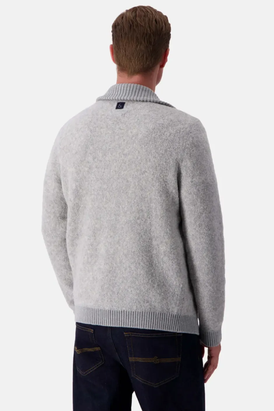 Pullover*Colours & Sons Zip Strickjacke-Bouclé - Silver